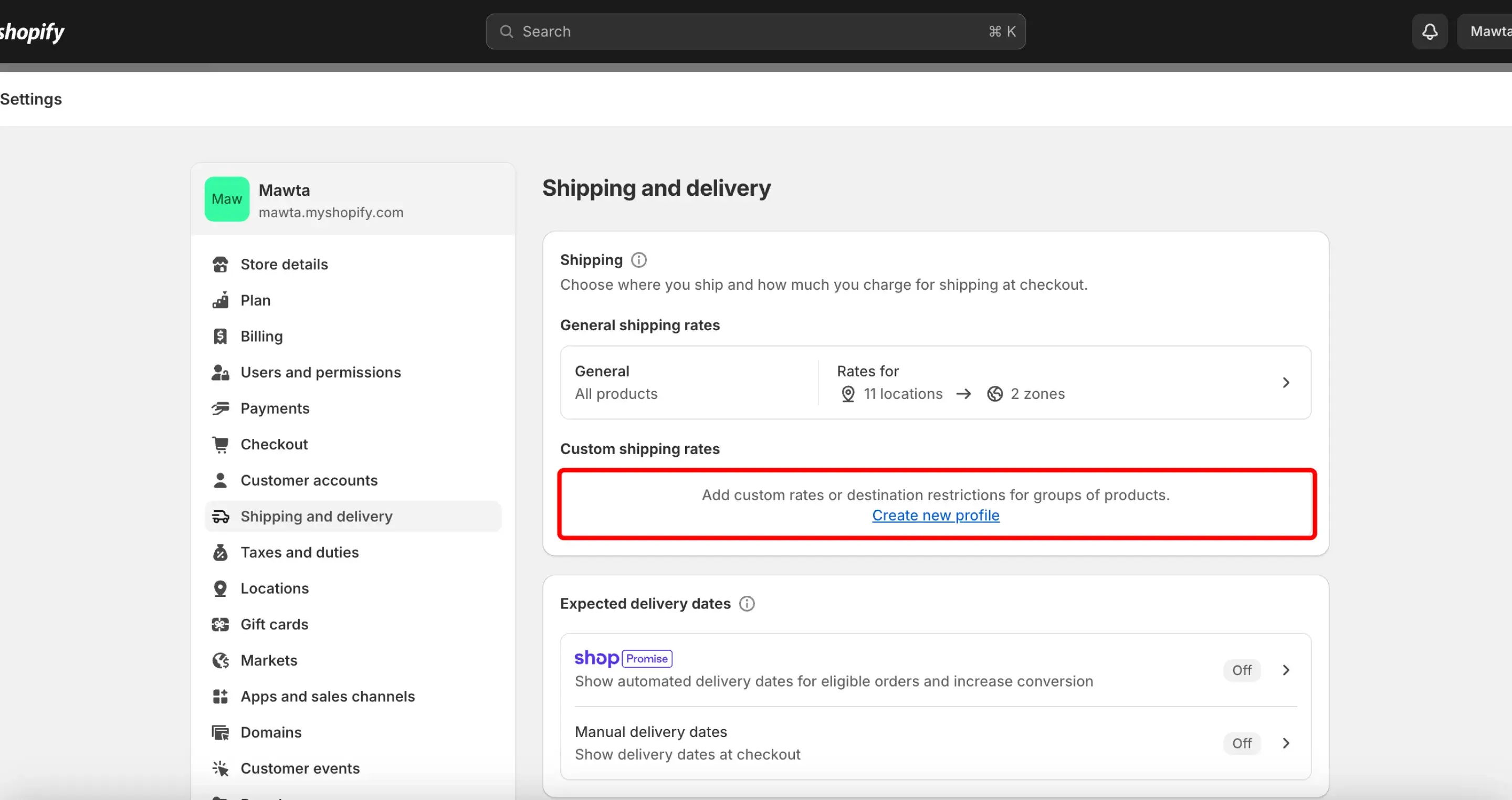 set up free shipping in Shopify for specific product