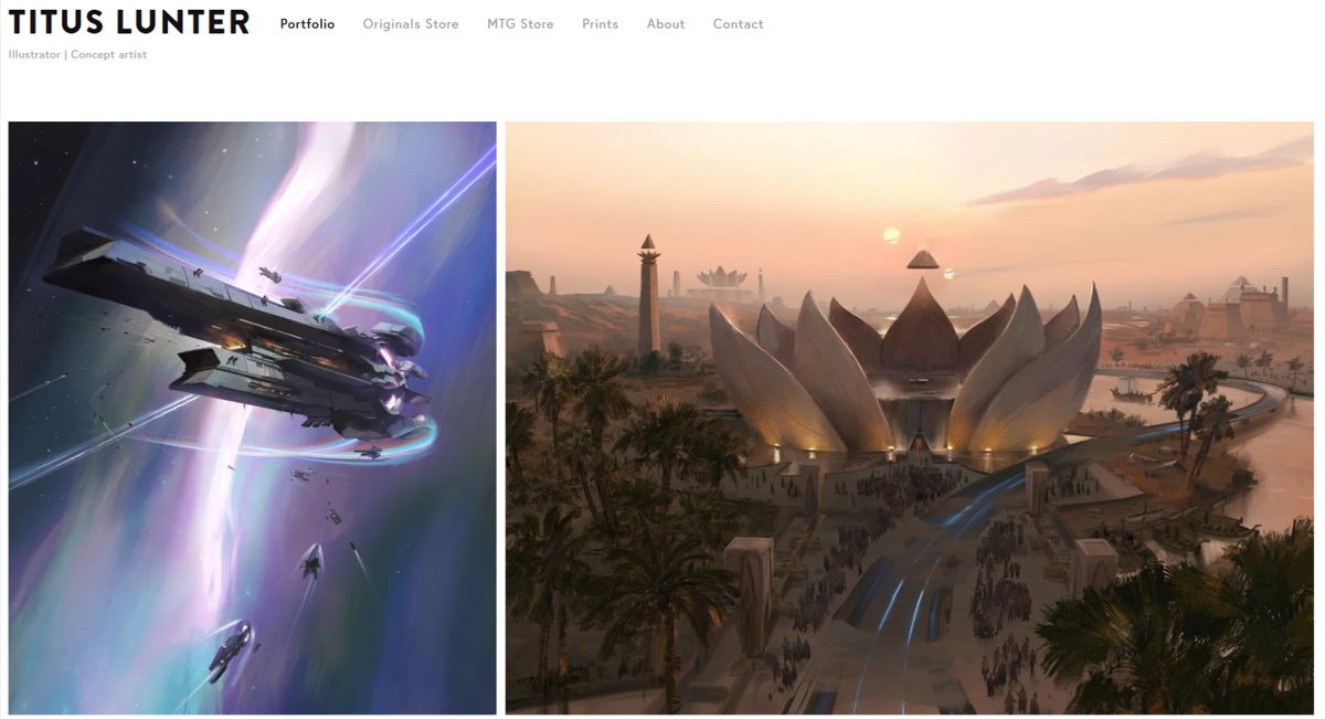 Screenshot of Titus Lunter, from the concept art portfolios collection.