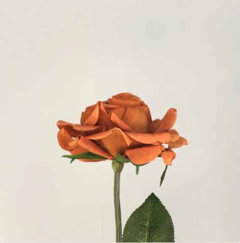 Rust Real Touch Full Bloom Rose - Realistic Artificial Flowers - Image 3