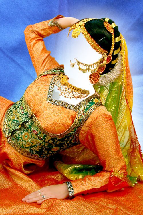 PSD исходник для монтажа - девушка в восточном платье