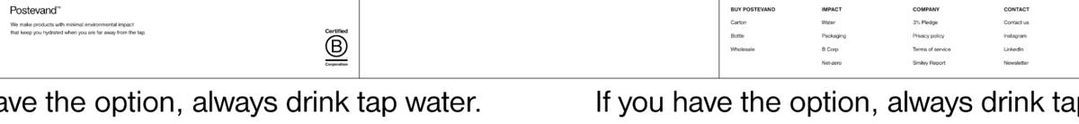 Screenshot of Postevand , from the website footer designs collection.