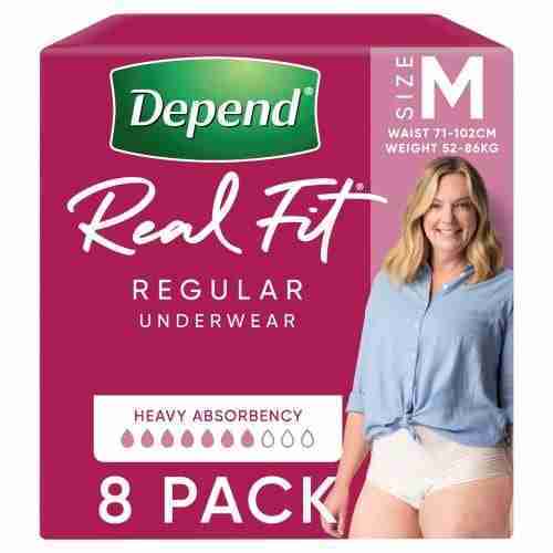 DEPEND WMN UNDERWEAR MED 8PK Z4