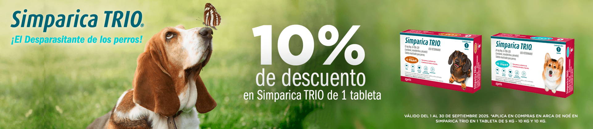 Simparica: 10% de descuento en Simparica Trio de 1 tableta