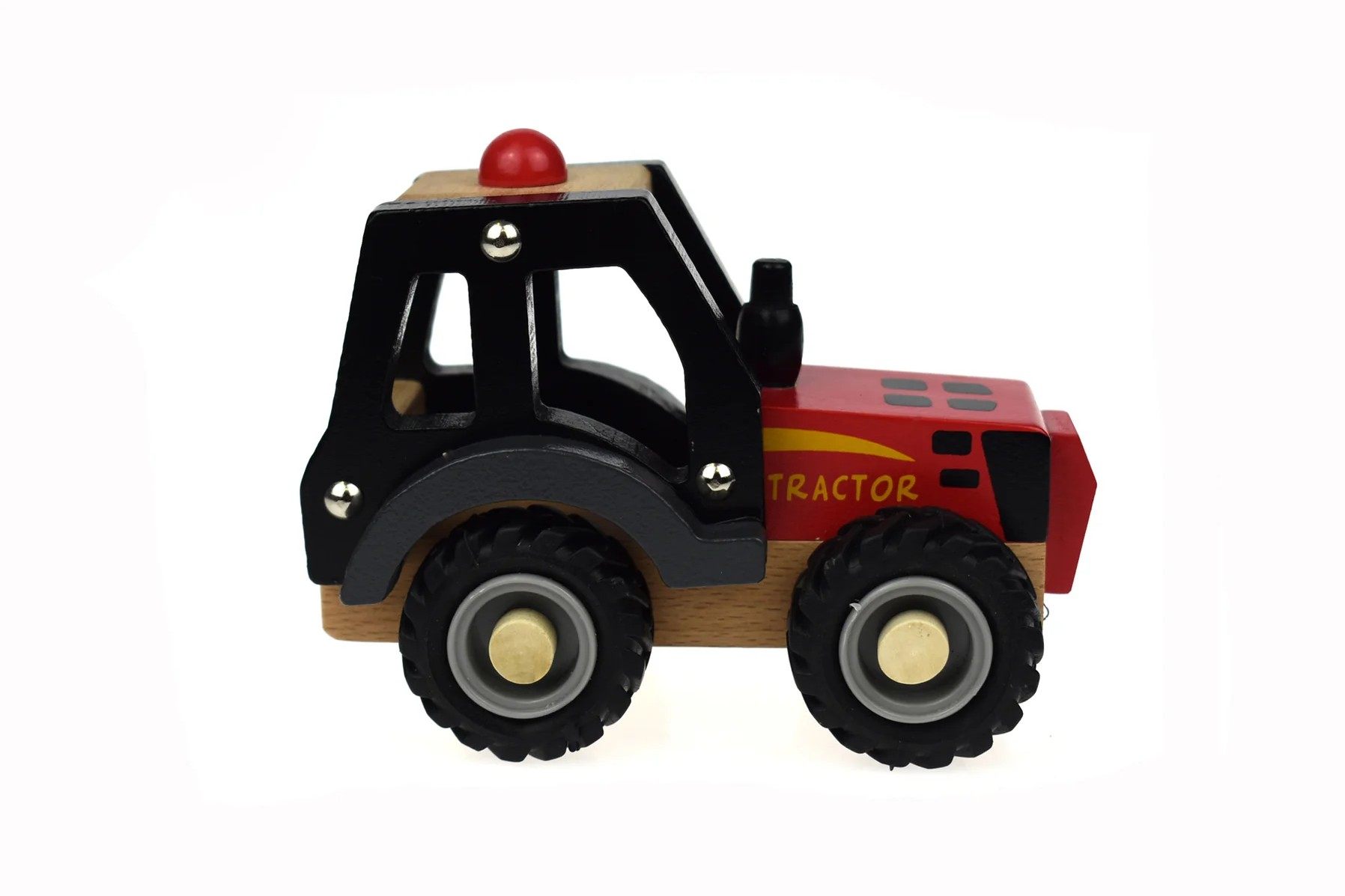 Wooden Red Tractor Truck Toy_farm play - Image 4