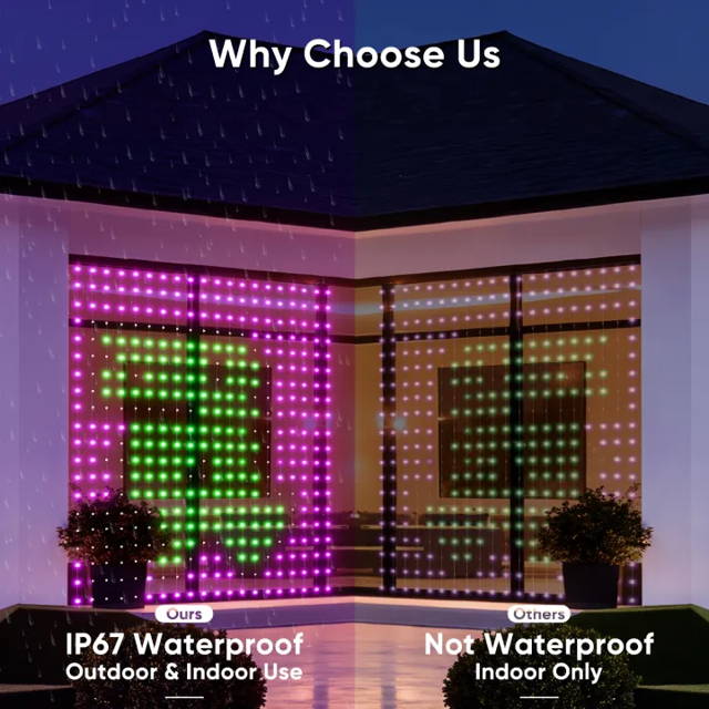 Ollny's 640 leds 262ft clear cable warm white/multi-color string lights are super long