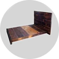 Wood low platform bed