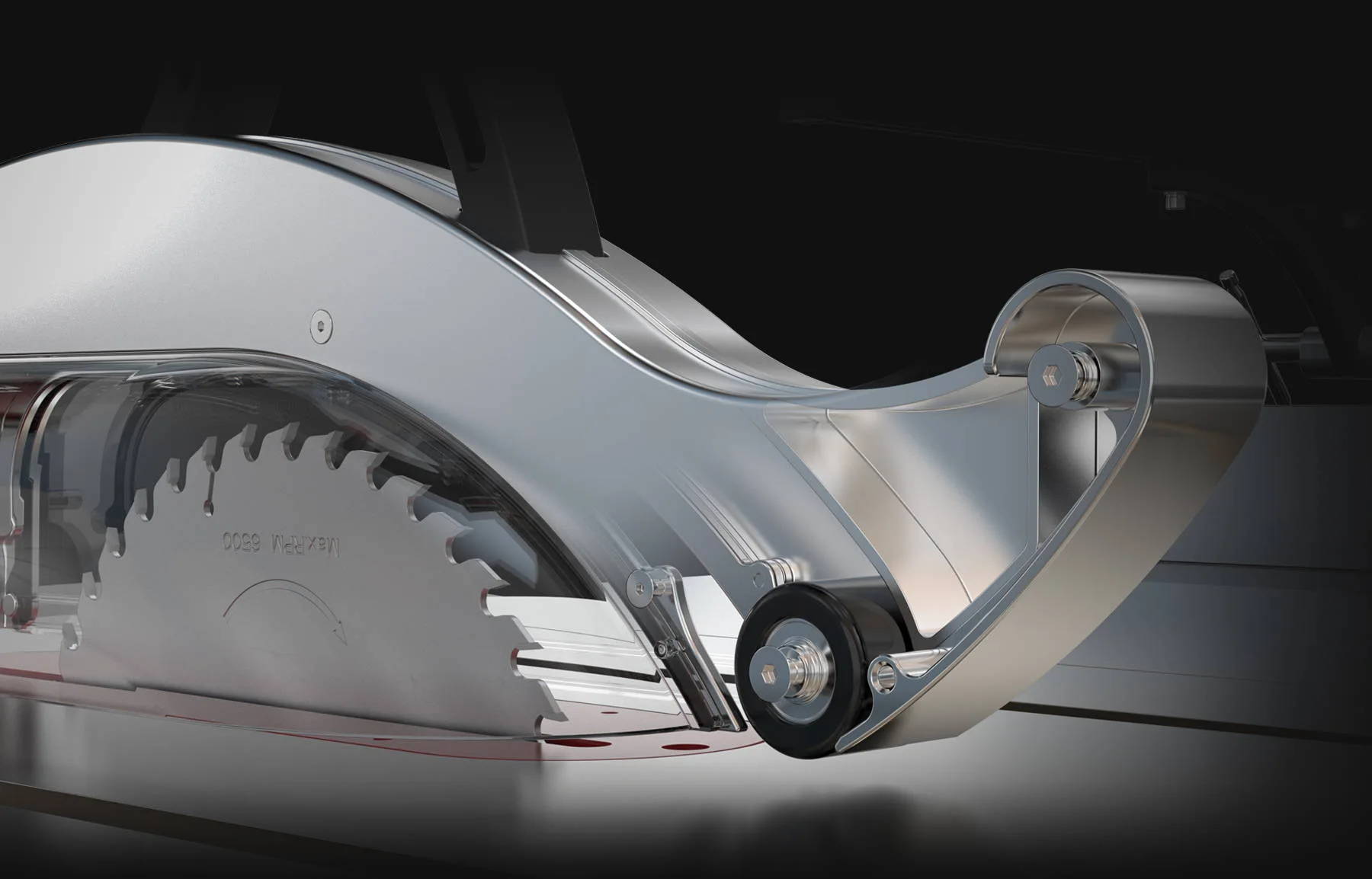 universal overhead guard table saw accessory Shark S10 transparent guard is molded from impact-resistant polymer and the roller is made of rugged, wear-resistant nylon for relability, performance and years of trusted use
