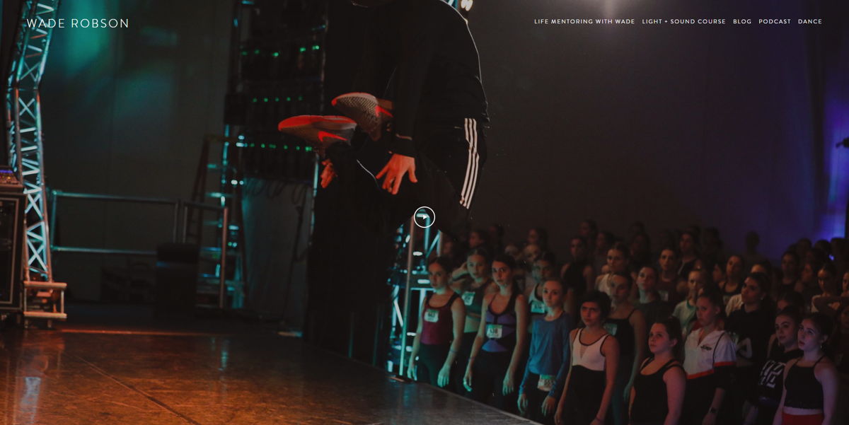 Screenshot of Wade Robson, from the dancer websites collection.
