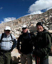 Frank Trotter, Dean Cook and Scott MacKiillop on Mount Whitney's western slope.