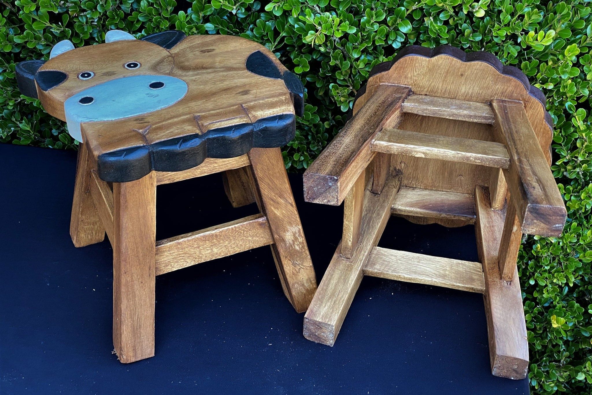 Kids Chair Wooden Stool Animal COW Theme Children’s Chair and Toddlers Stepping Stool - Image 6