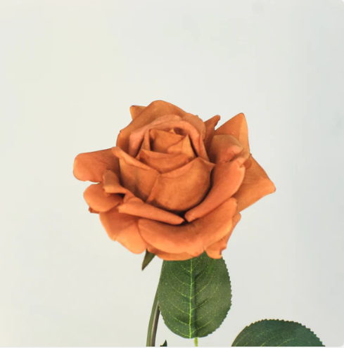 Rust Real Touch Full Bloom Rose - Realistic Artificial Flowers - Image 2