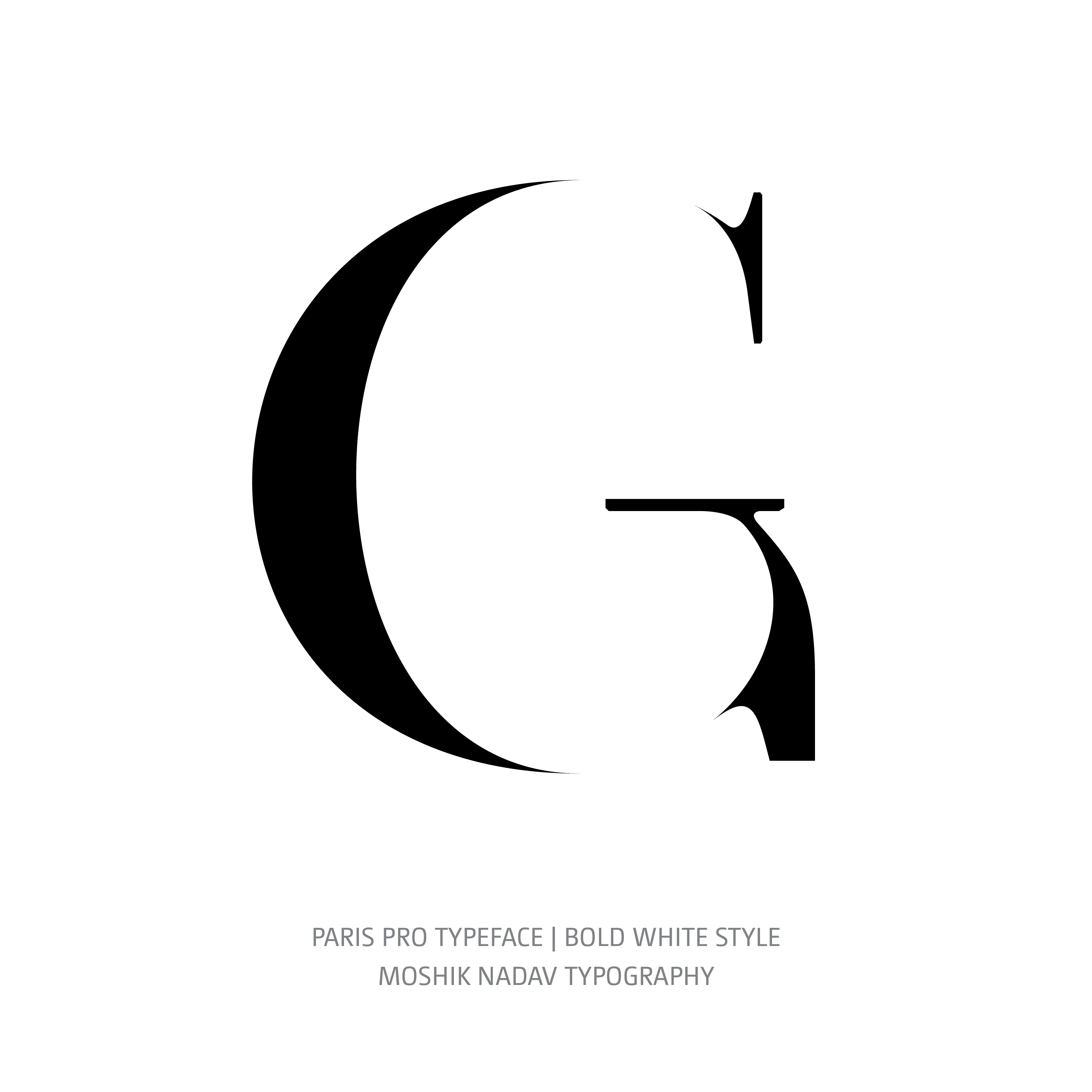 Paris Pro Typeface Bold White G
