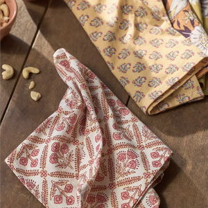 Kiara Mixed Cotton Sheeting Napkins, Set of 4