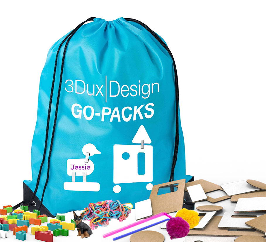 product image of 3duxdesign maker materials for remote learning in backpack