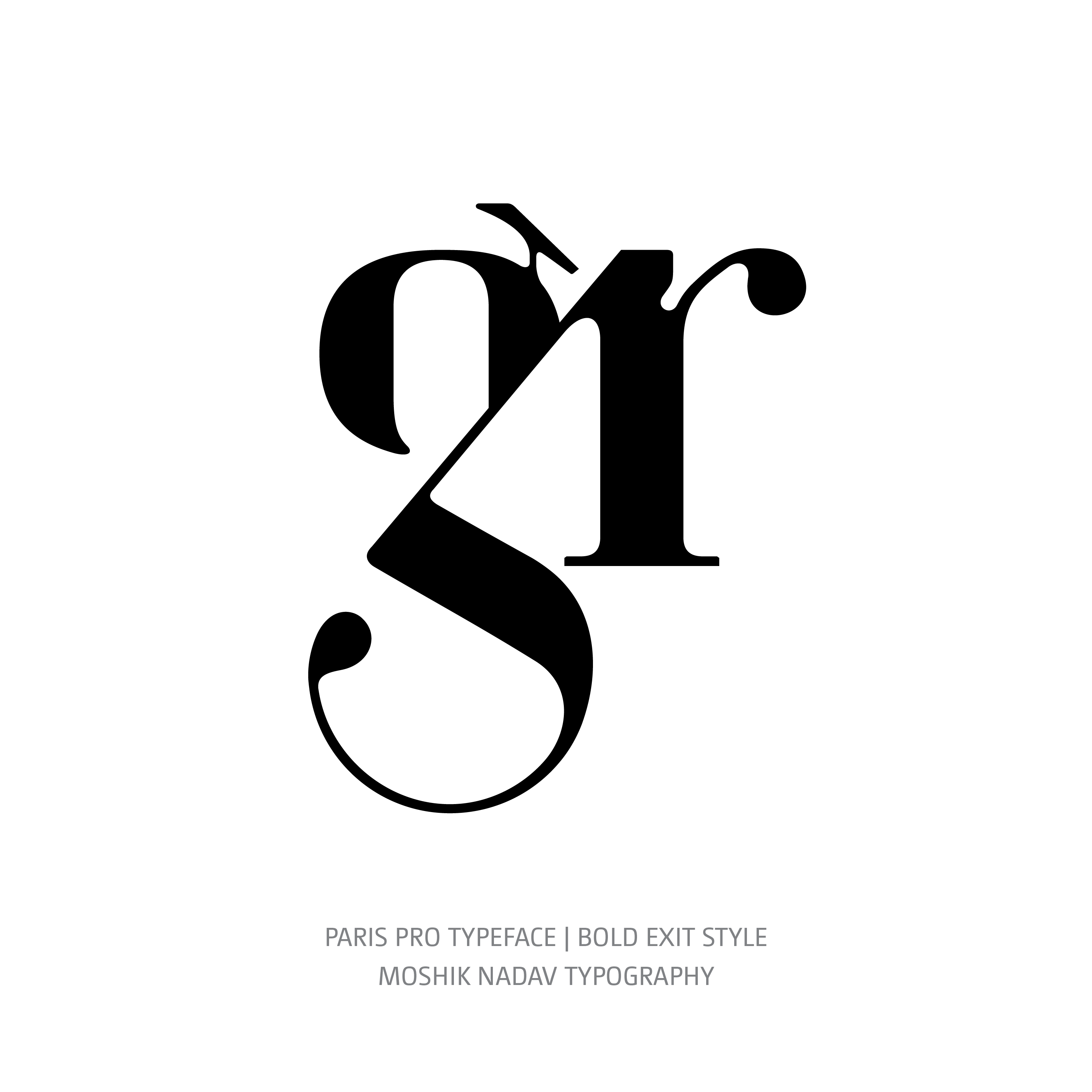 Paris Pro Typeface Bold Exit gr alternate ligature