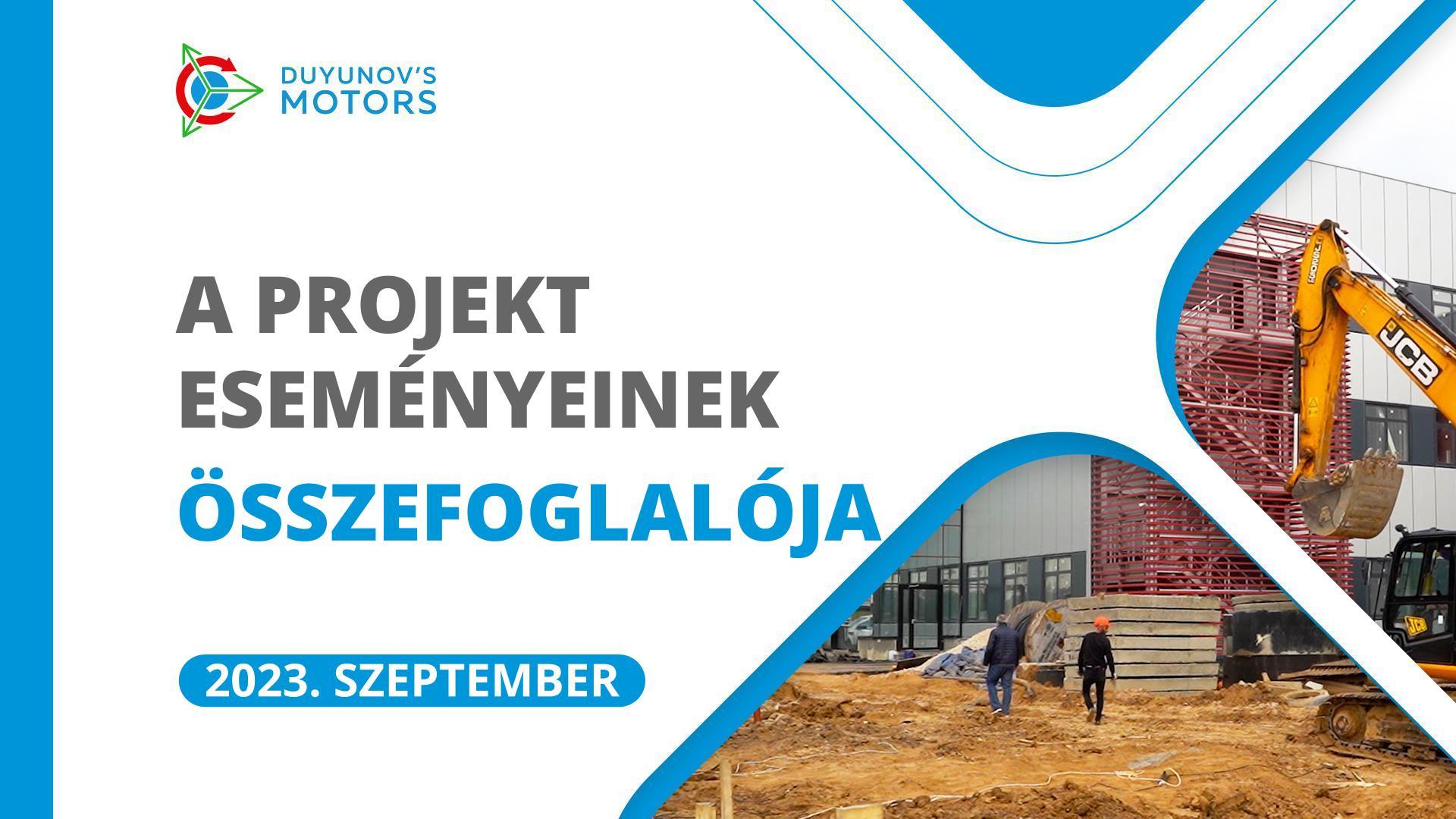 Kulcsfontosságú események a projektben szeptemberben