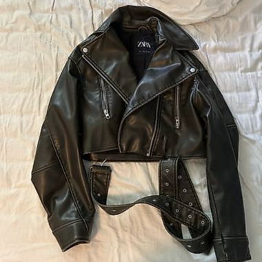 zara leather jacket 