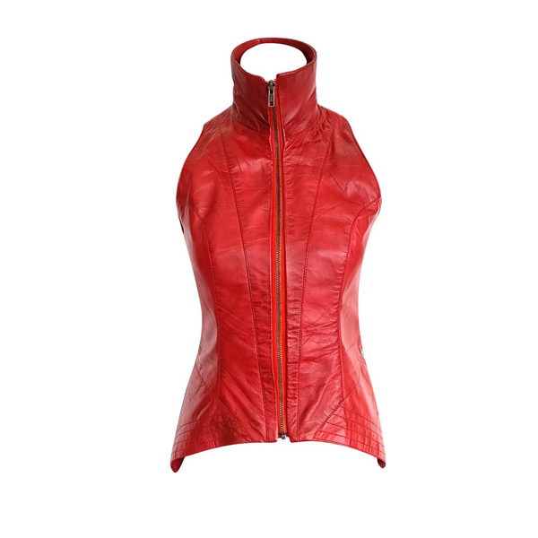 LISBON VEST - Red LEATHER - Image 3