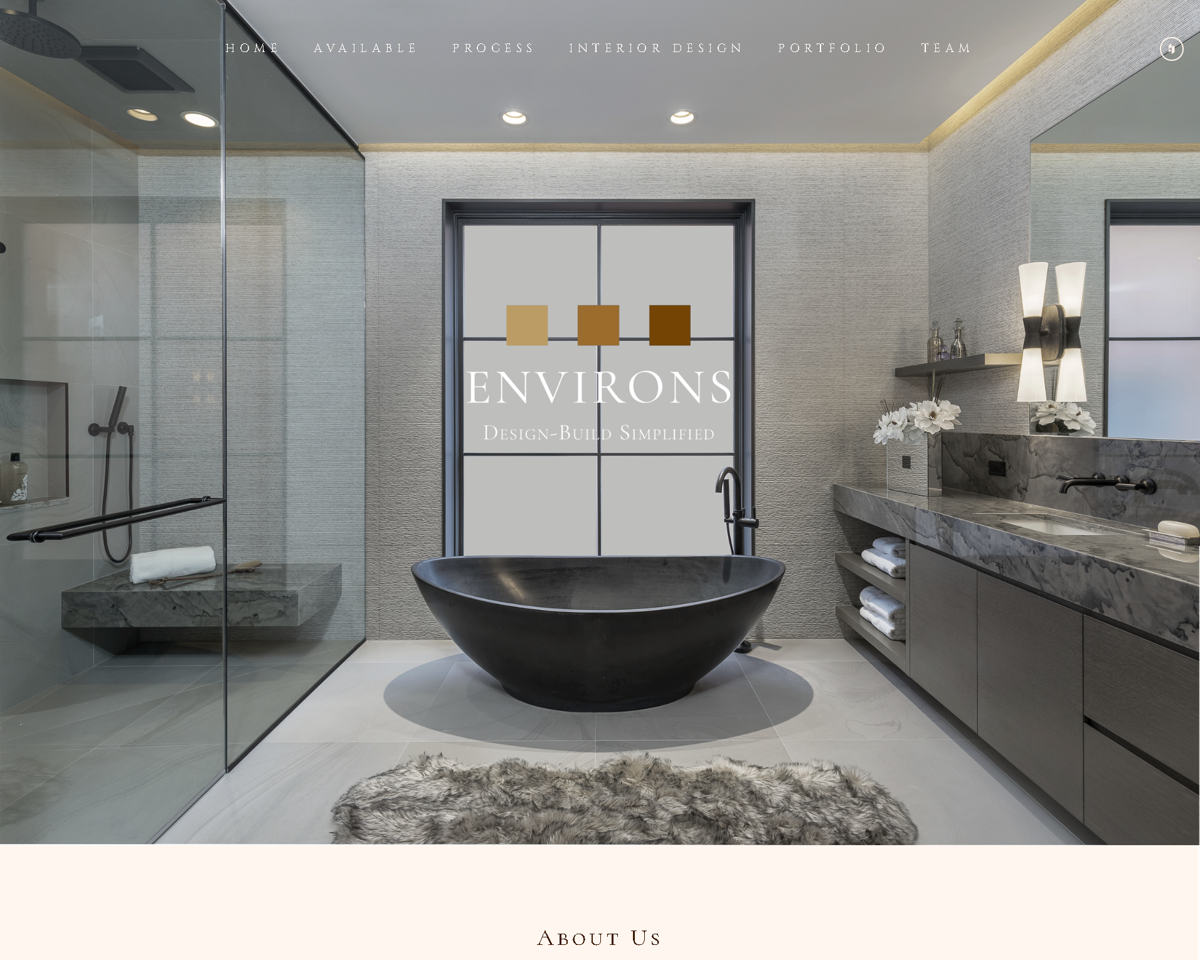 Screenshot of Environs Development, from the remodeling websites collection.