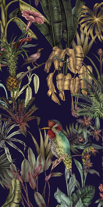 blue exotic tropical bird wallpaper pattern image