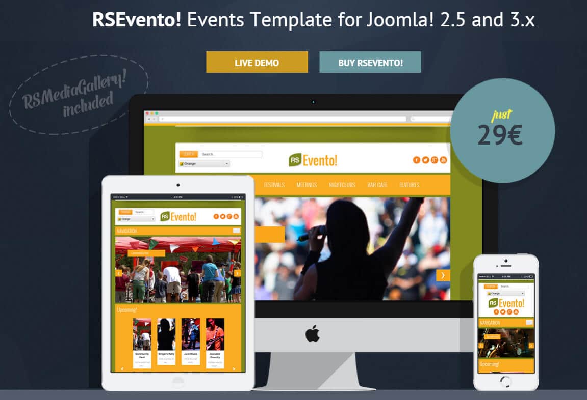 RSEvento! - премиум шаблон для CMS Joomla 3
