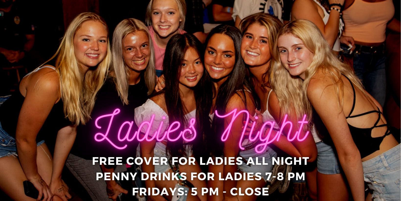 Bushwackers' 21+ Ladies' Night promotional image