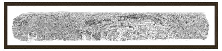 2m Framed Rome Panorama print