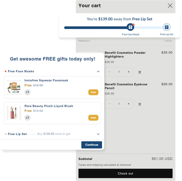 free gifts with purchase