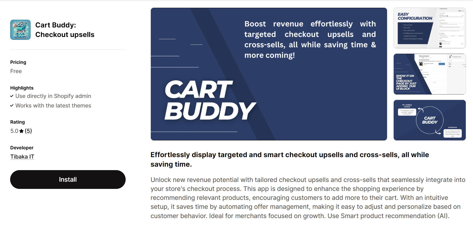 Cart Buddy - Shopify checkout upsell app