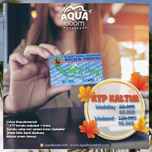 AQUAboom Waterpark: PROMO KTP Kalimantan SPECIAL PRICE Rp 60.000 sampai 09/30/2019