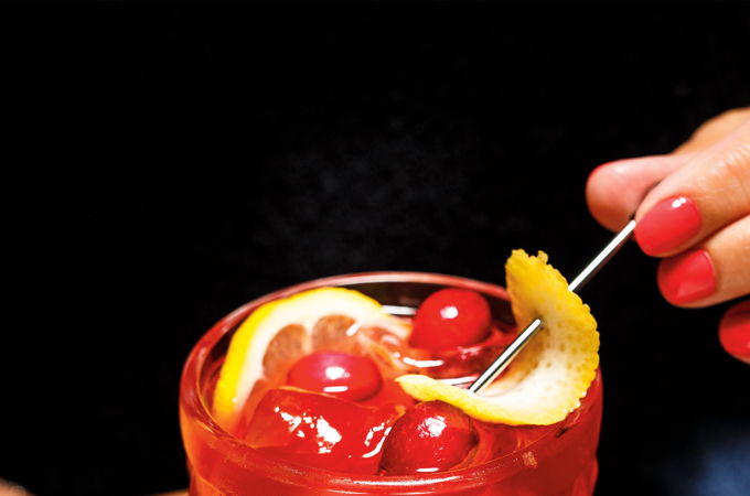 Cranberry Raspberry Shrub Mocktail