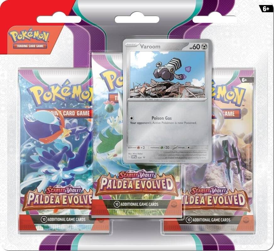 Pokemon: Trading Card Game Scarlet & Violet: Paldea Evolved 3 Pack Blister (Varoom).