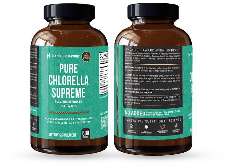 two bottle showing the front and back label of the immune system antioxidant supplement