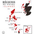 Carte région du Whisky Islands localisation de la distillerie écossaise Lagg