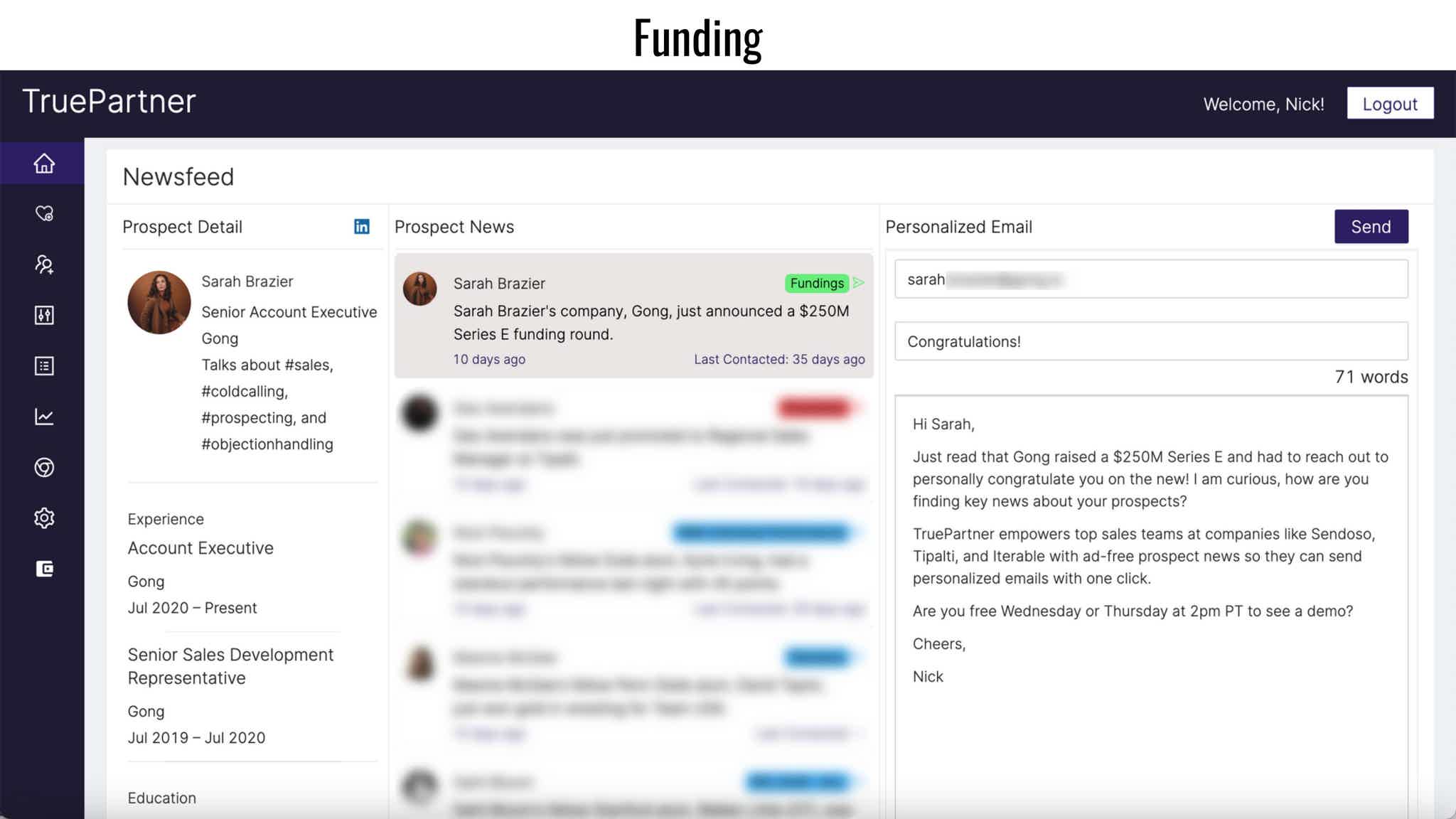 Reserve in TruePartner | Personalized email in one click | Wefunder ...
