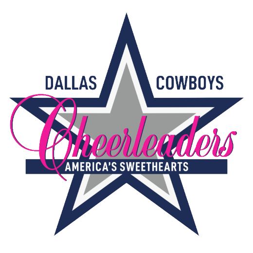 Dallas Cowboys America's Sweethearts logo with cheerleaders in pink