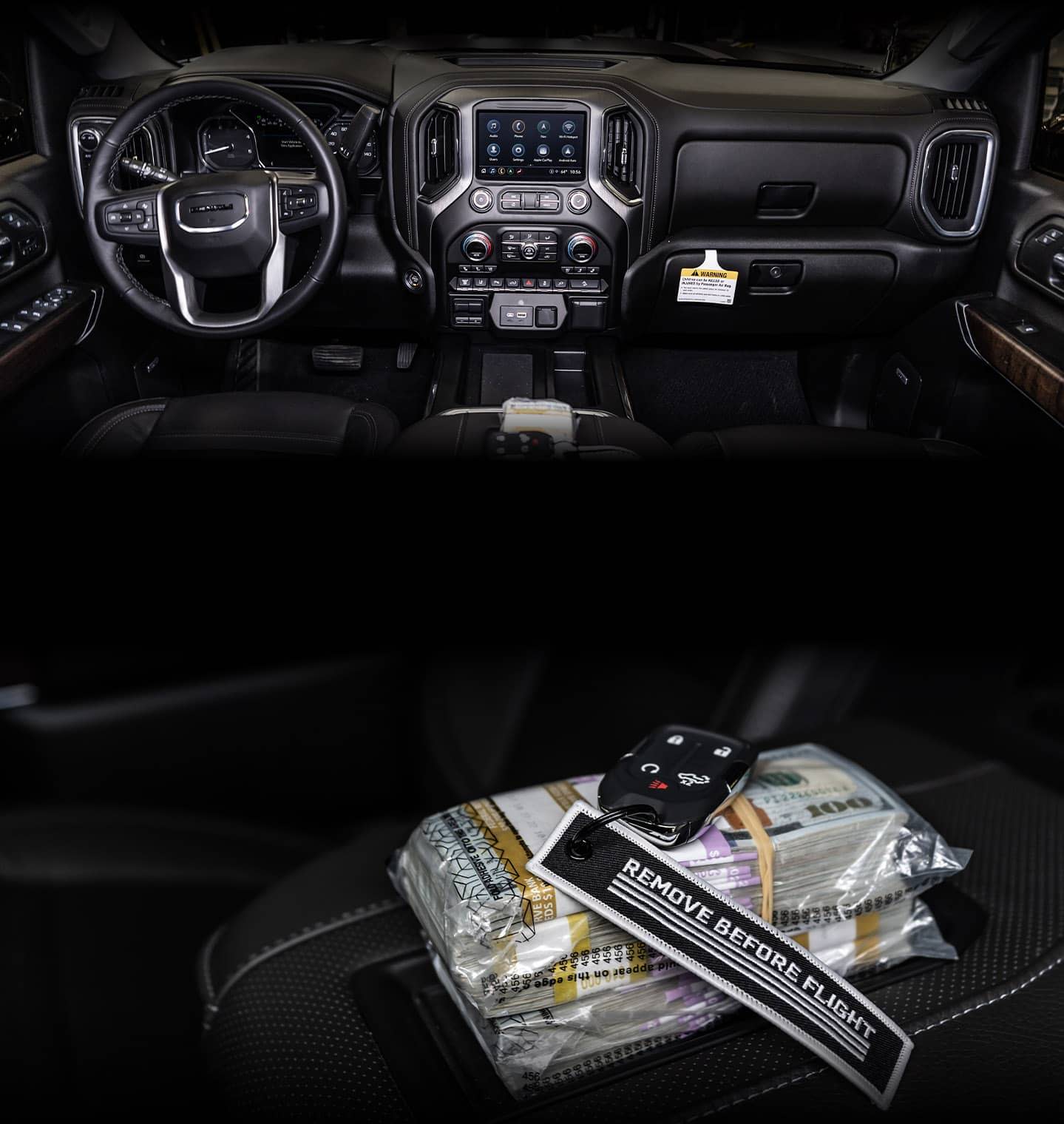 Driver's seat of LGND31 and an image of the $50,000 cash YOU can win!