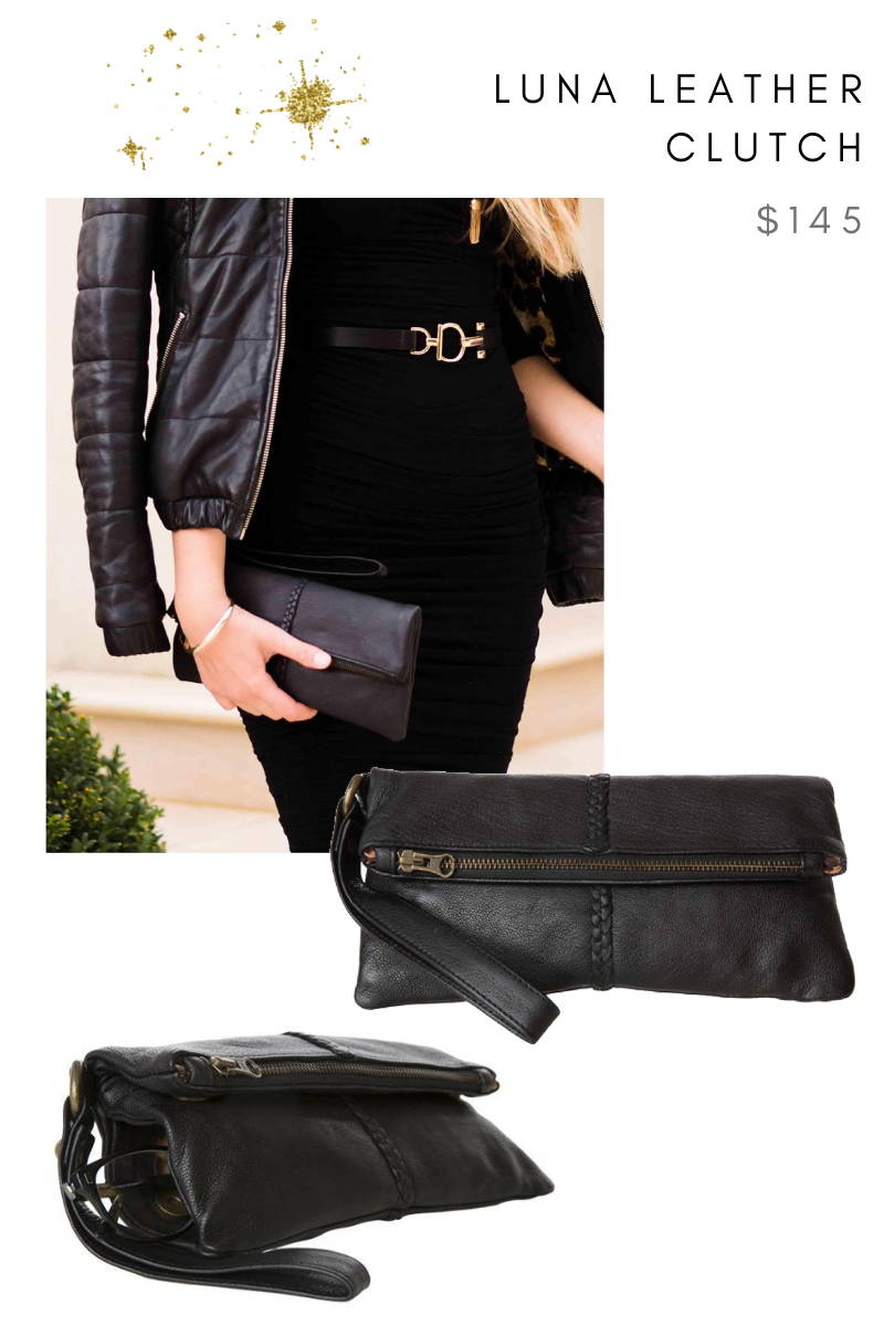 Cadelle Leather Luna Leather Clutch Black
