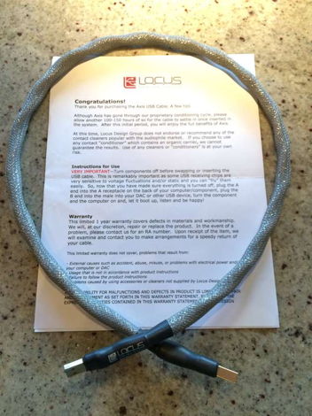 Locus Design Group  Axis 1 Meter USB cable Very Rare w/...