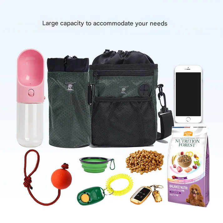Multi-Functional Dog Training Pouch - Hands-Free Treat & Kibble Bag with Poop Bag Dispenser - Image 2