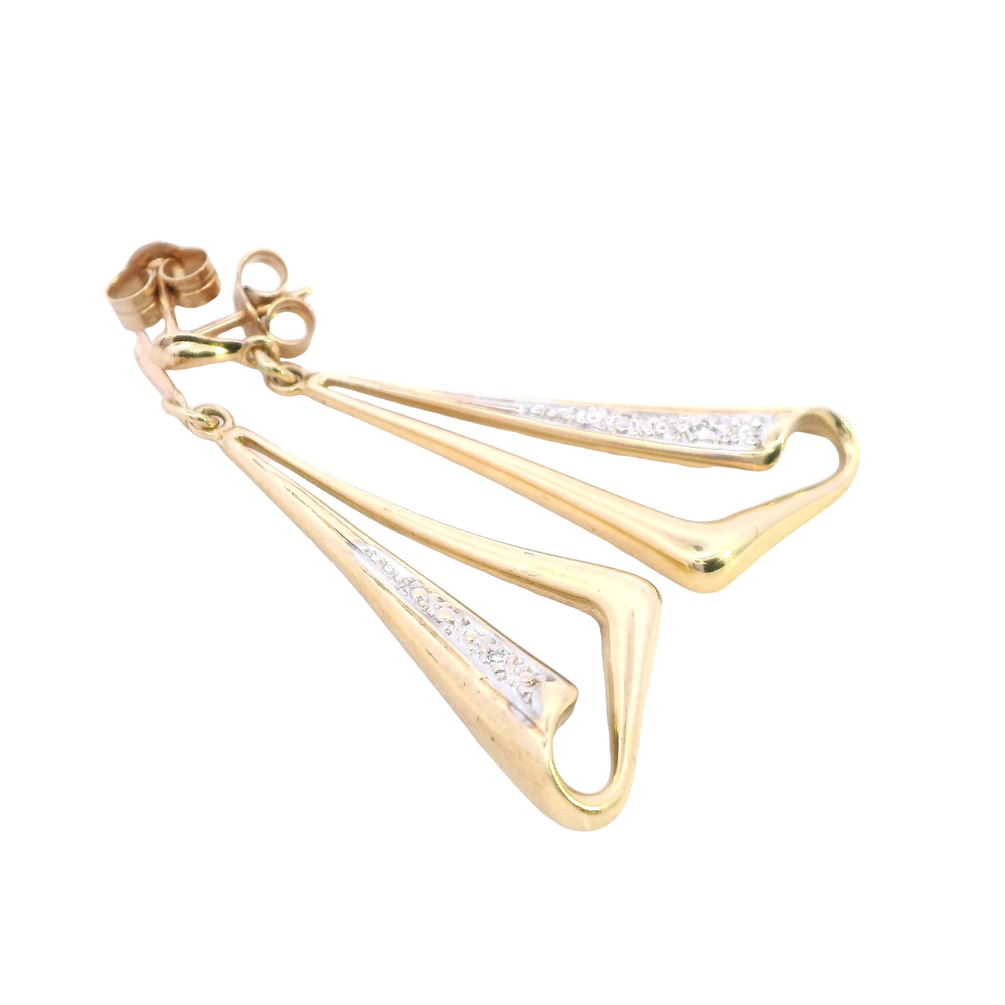 Diamond Stud Drop Earrings - Image 4