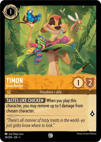 Timon card from Disney's Lorcana: The First Chapter.