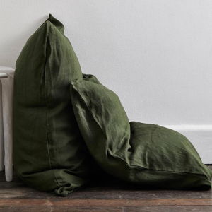 Olive 100% French Flax Linen Pillowcases (Set of Two)