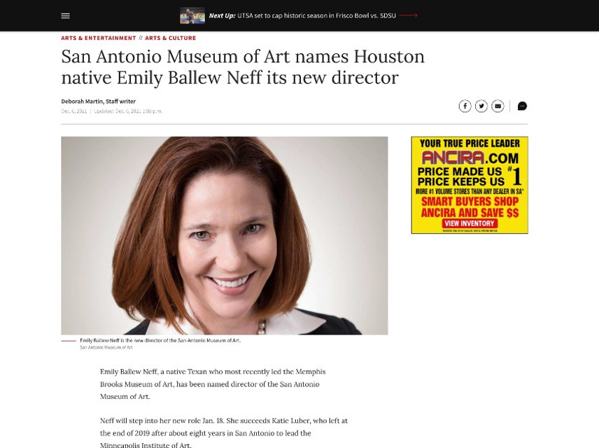 San Antonio Museum of Art names Houston native Emily Ballew Neff its new director