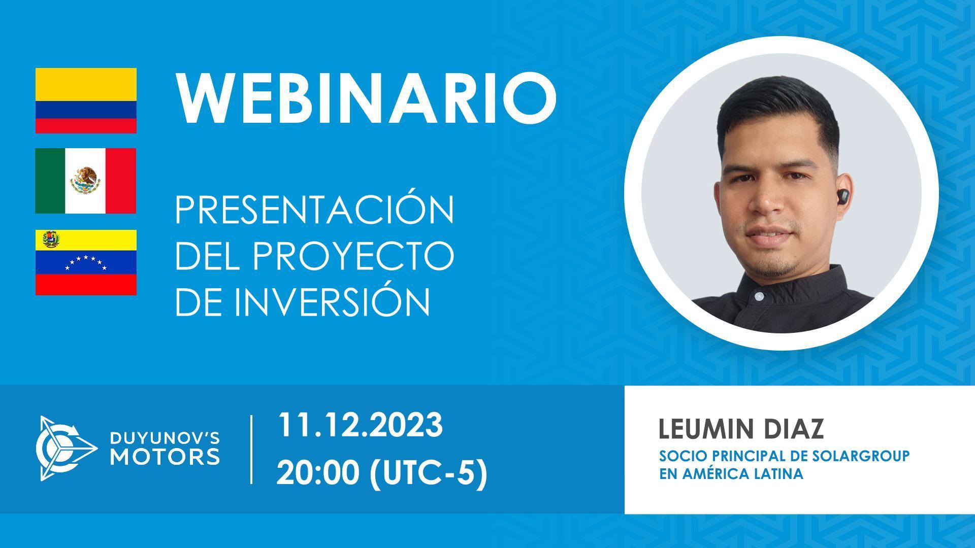 Latinoamerica. Presentación del proyecto de inversión "Motores de Duyunov"