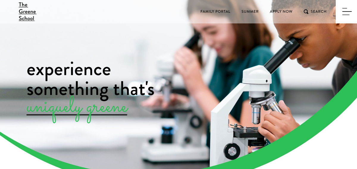 Screenshot of The Green School, from the school websites collection.