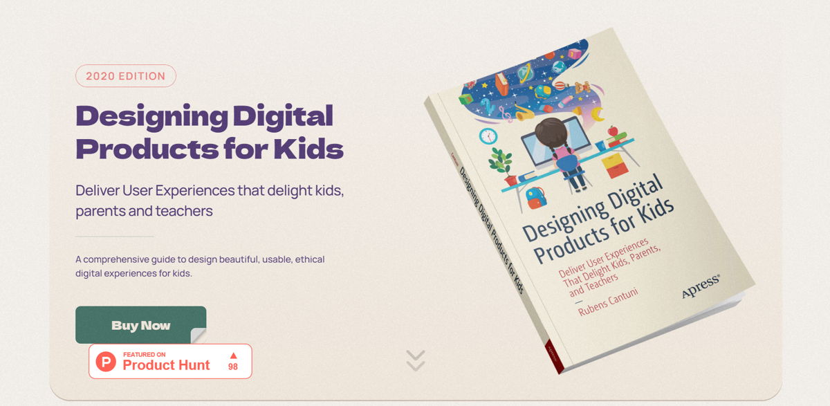 Screenshot of Designing Digital Products for Kids, from the book websites collection.