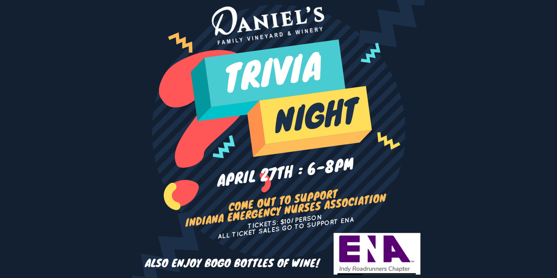 Trivia Night at Daniel's Vineyard - ENA promotional image