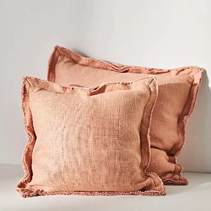 Anthropologie | Luxe Linen Blend Pillow, 22x22", Color Pink