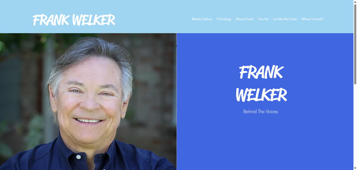 Screenshot of Frank Welker, from the voice actor portfolios collection.